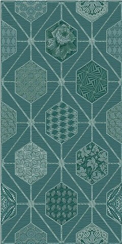 Azori Devore Indigo Geometria 31.5x63 ID 414054 - 1