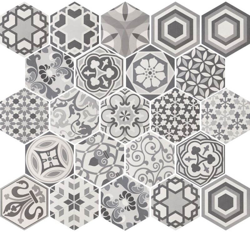 Equipe Hexatile Harmony B&W 17.5x20 ID 269685 - 1