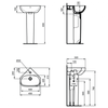 Угловой умывальник для рук 45x41 см Ideal Standard i.life A - 8